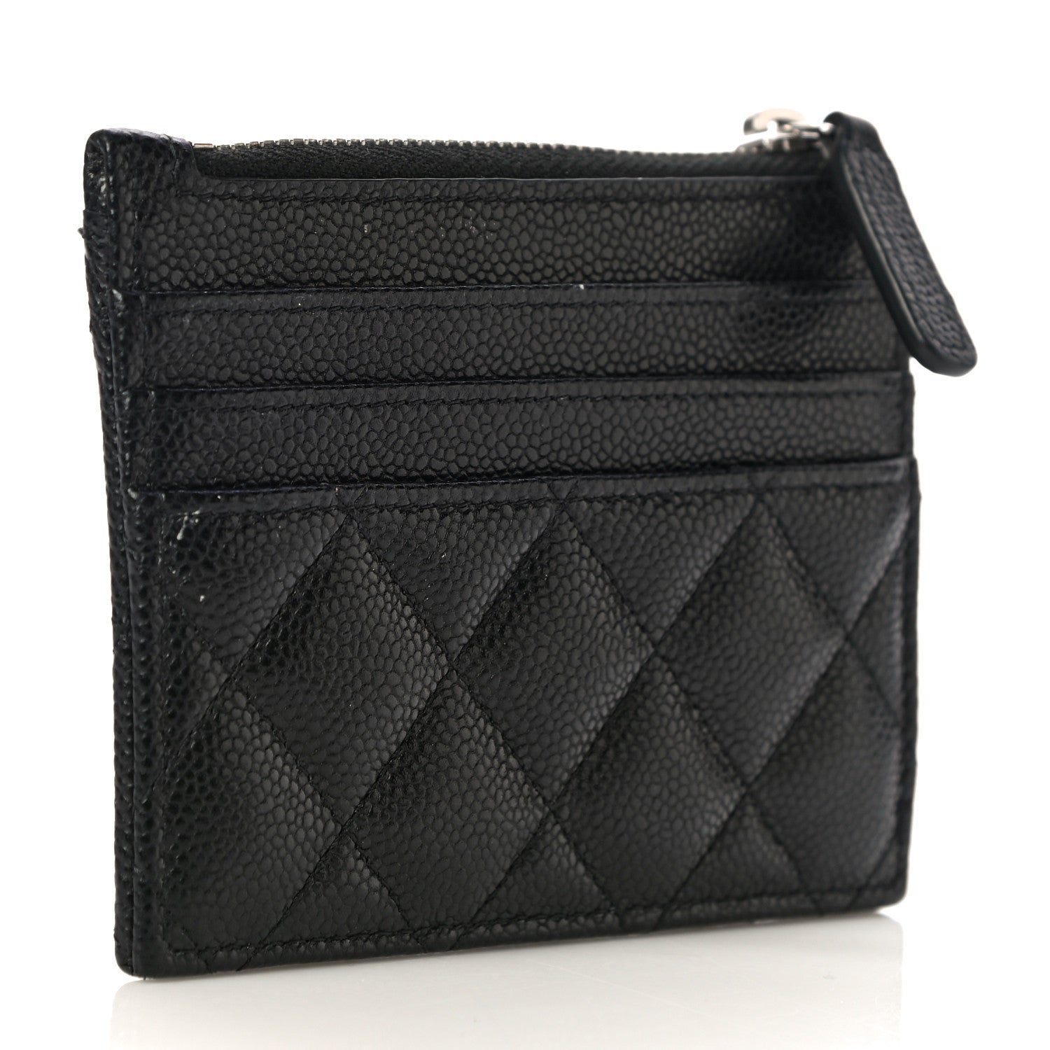Chanel Caviar Quilted CC Zip Card Holder Black 3 of 11