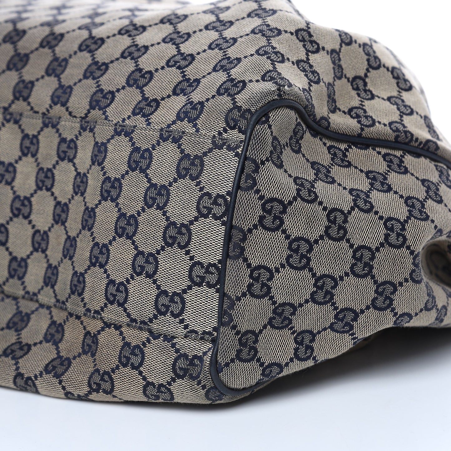 Monogram Calfskin Large Sukey Tote Beige Blue