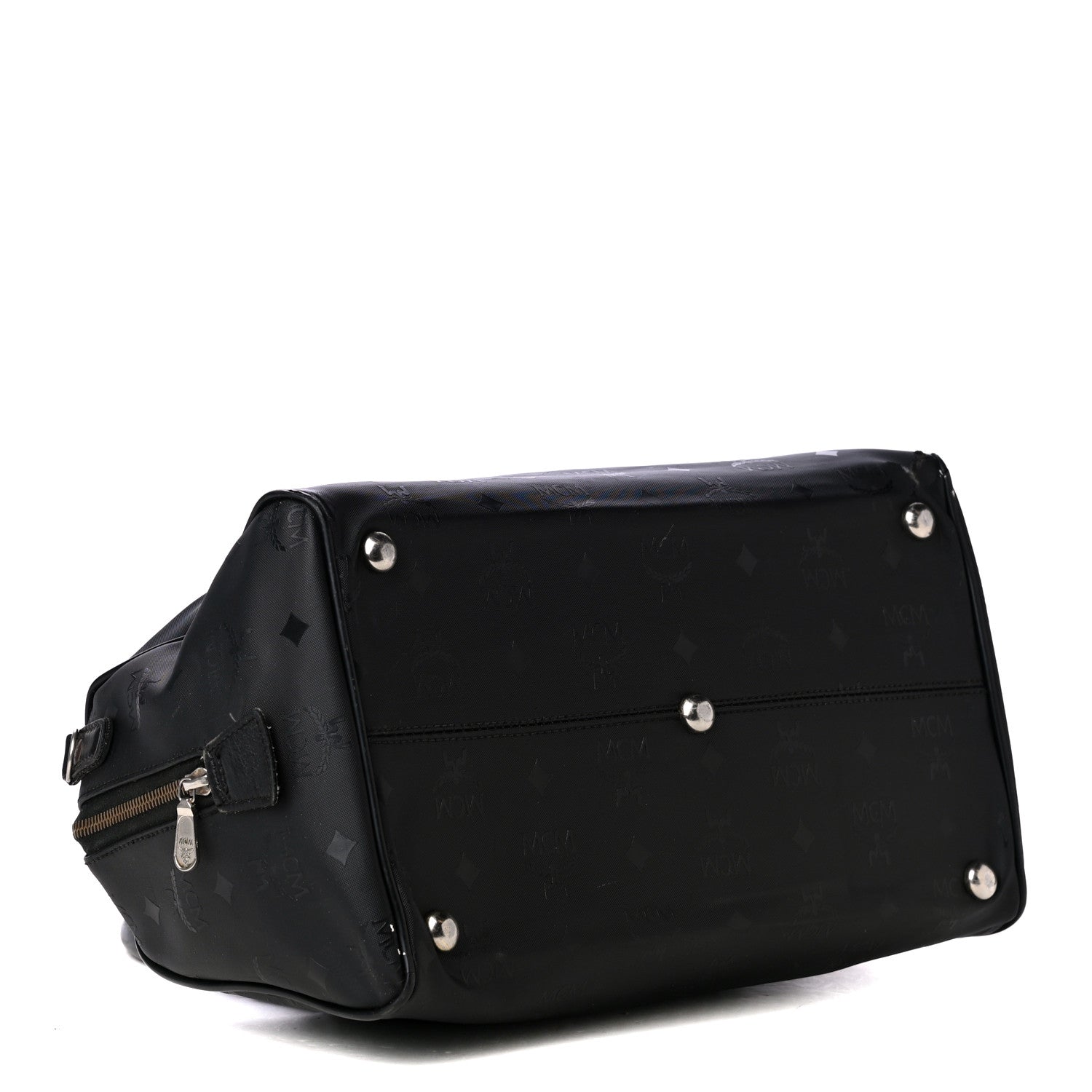 MCM Nylon Monogram Boston Bag Black 3 of 4