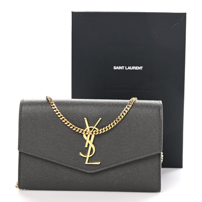Saint Laurent Grain De Poudre Uptown Chain Wallet Pebble 11 of 11