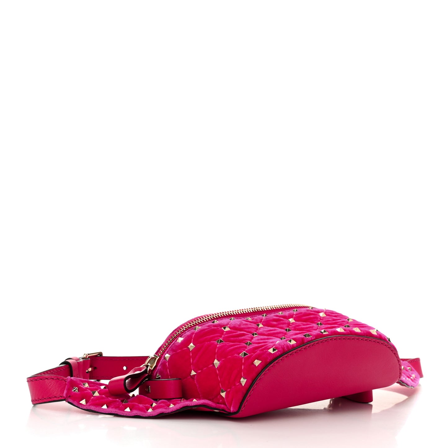 Velvet Rockstud Spike Belt Bag 85 Disco Pink