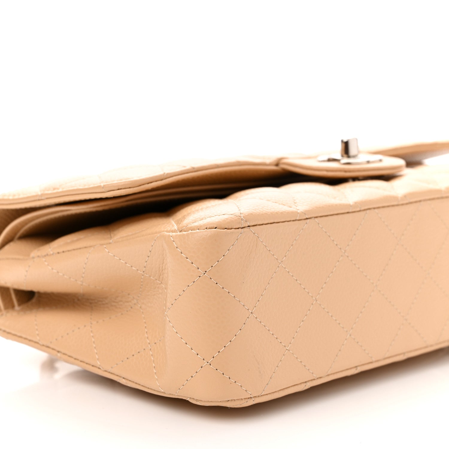 Chanel Caviar Quilted Medium Double Flap Beige 7 of 8