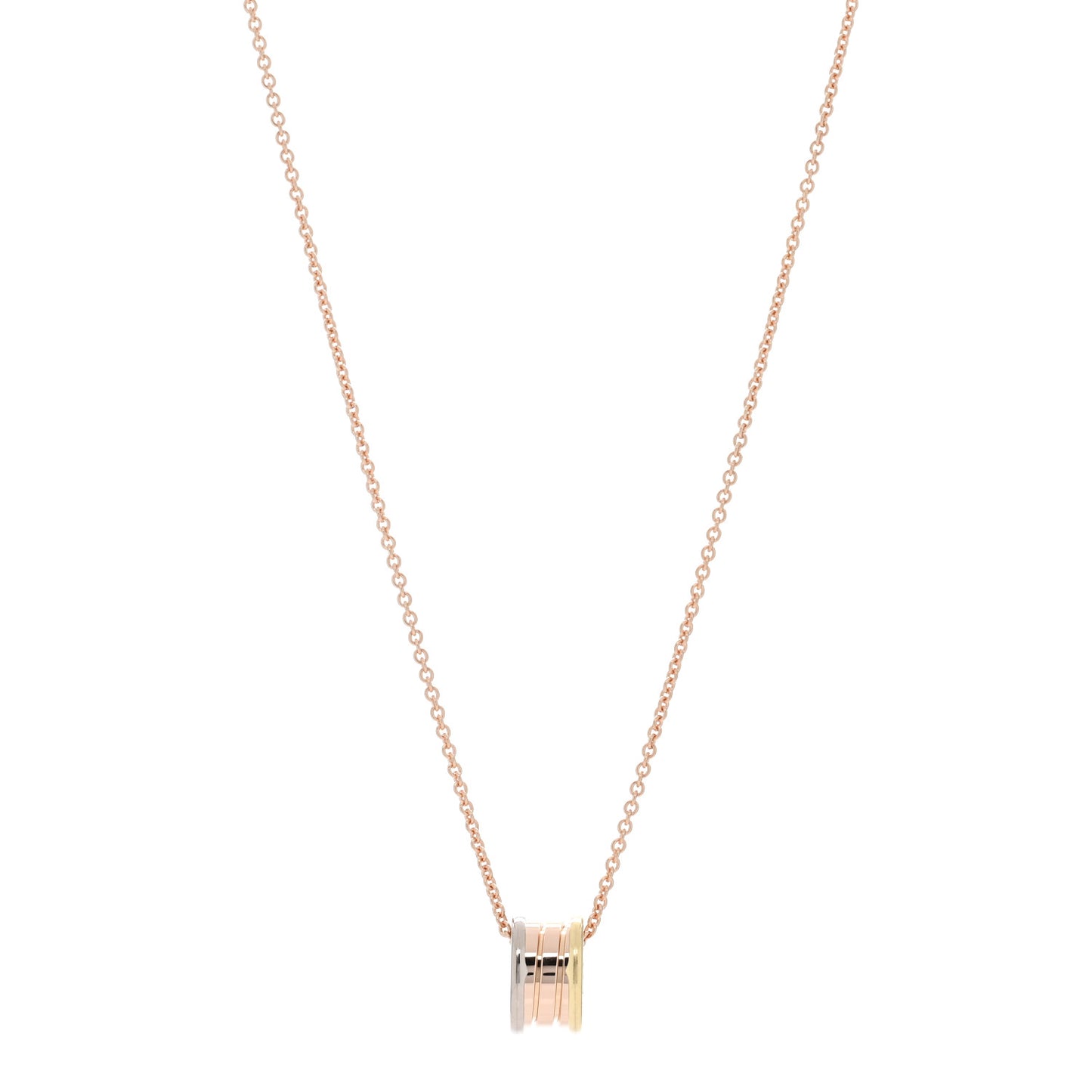 18K Rose White Yellow Gold B.Zero1 Pendant Necklace