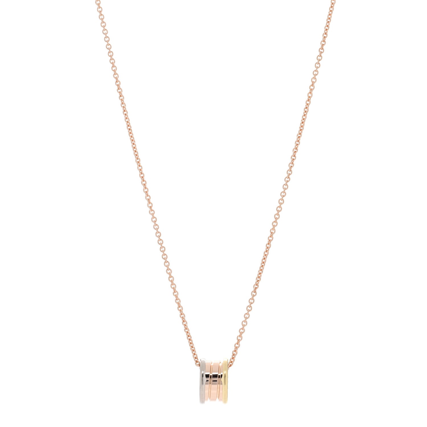Bulgari 18K Rose White Yellow Gold B.Zero1 Pendant Necklace 1 of 4