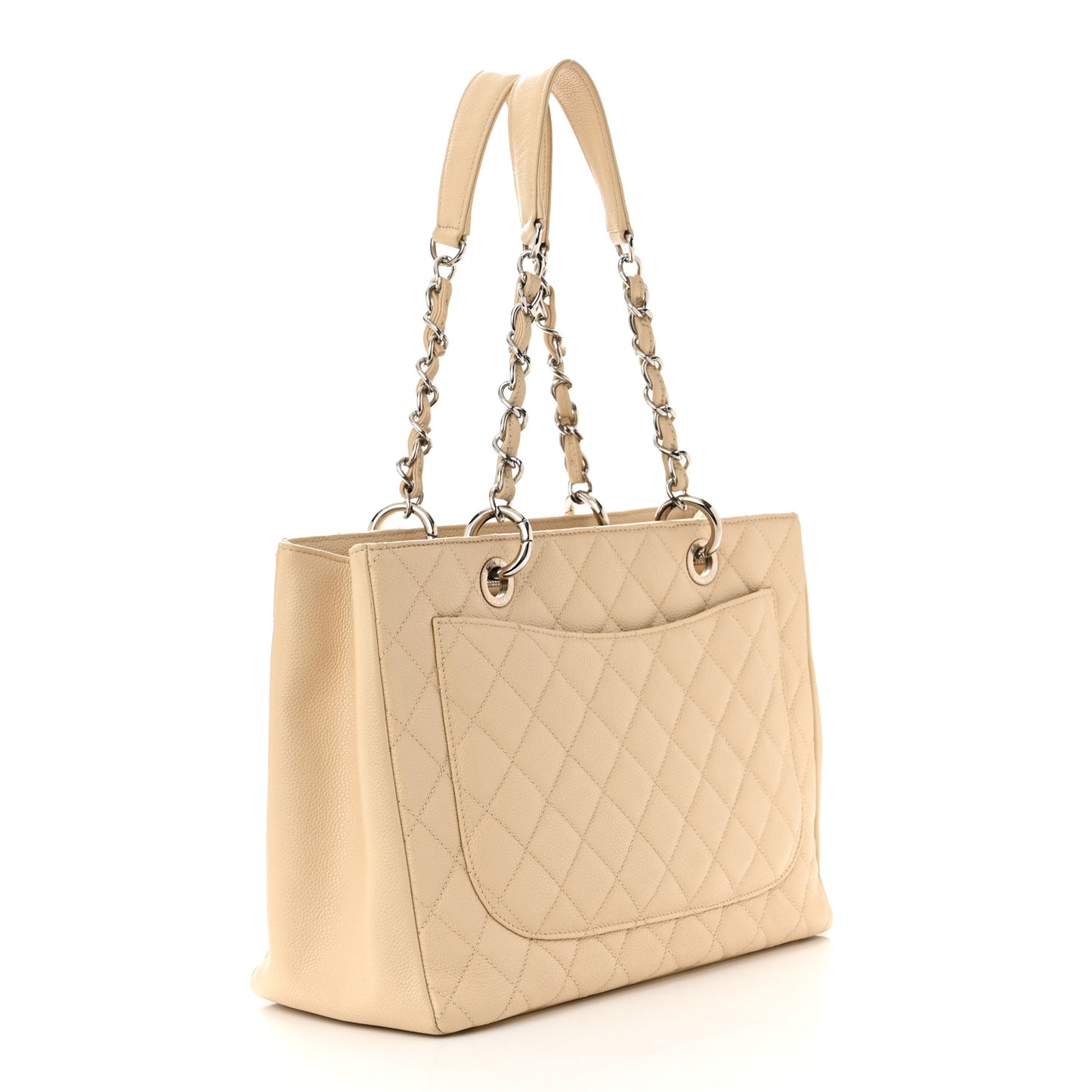 Caviar Quilted Grand Shopping Tote GST Beige Clair