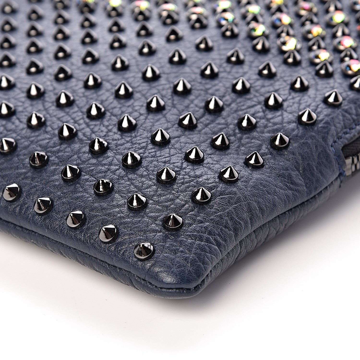 MCM Calfskin Studded Medium Crossbody Blue 10 of 11