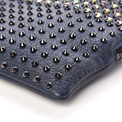 MCM Calfskin Studded Medium Crossbody Blue 10 of 11
