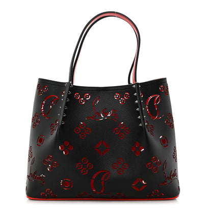 Christian Louboutin Calfskin Loubinthesky Perforated Cabarock Spikes Tote Black 1 of 10