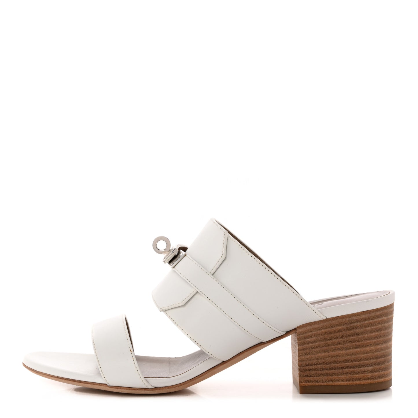 Calfskin Ovation Buckle Sandals 38 White