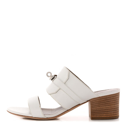Hermes Calfskin Ovation Buckle Sandals 38 White 1 of 12