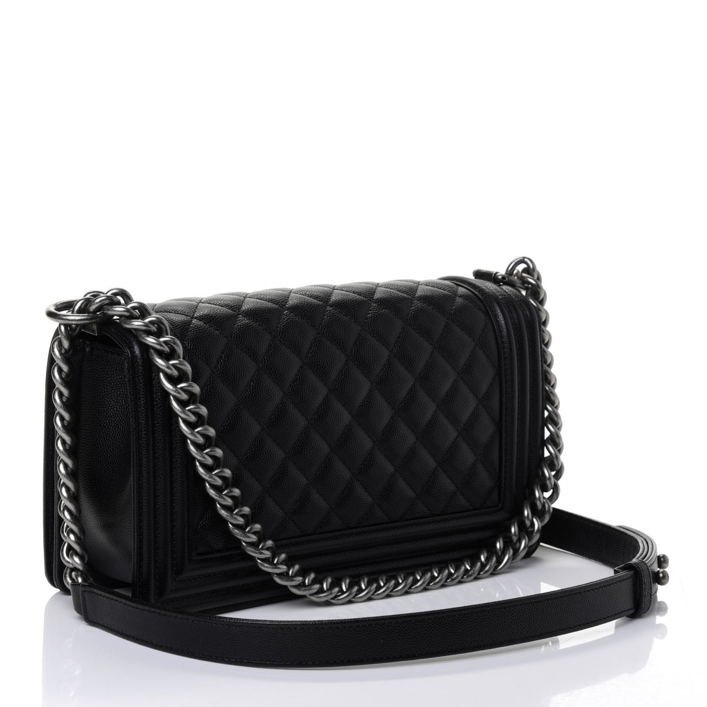 Caviar Quilted Medium Boy Flap Black