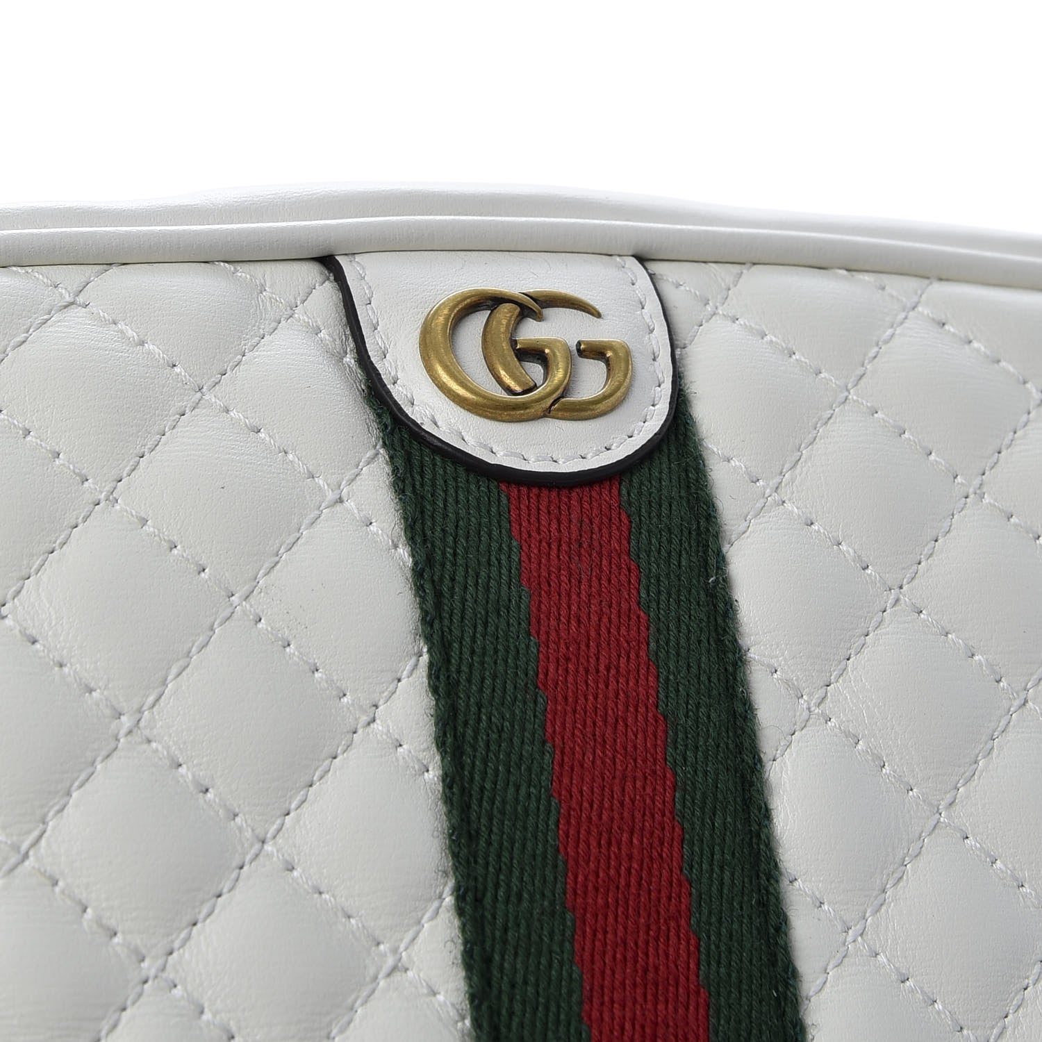 Gucci Calfskin Web Trapuntata Mini Shoulder Bag Off White 12 of 13