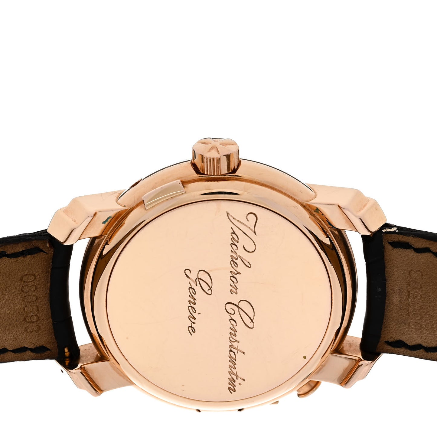 18K Rose Gold Alligator 39mm Malte Dual Time Automatic Watch White 42005