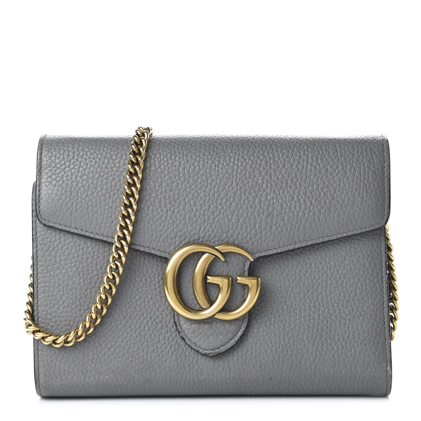 Cellarius Calfskin GG Marmont Chain Wallet Deep Grey