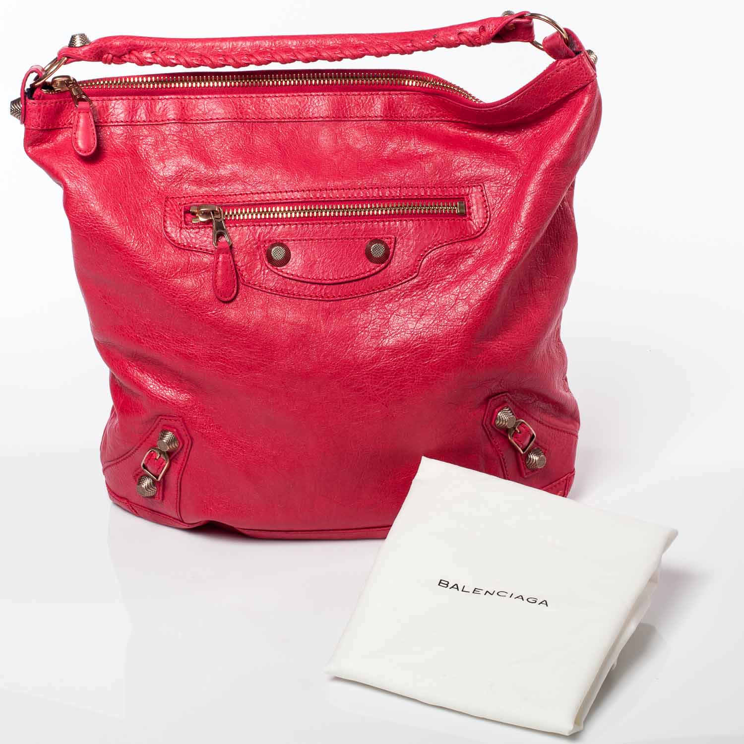 Balenciaga Agneau Giant 12 Rose Gold Hardware Day Hobo Rose Thulian 9 of 9