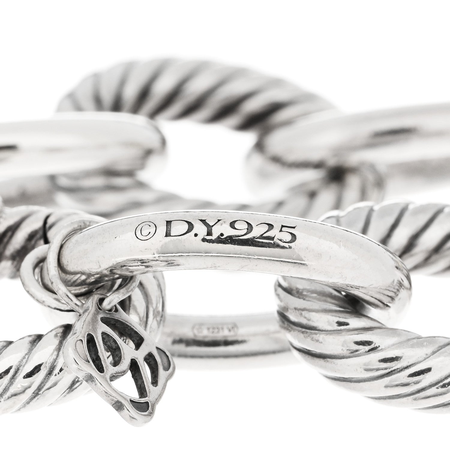 David Yurman Sterling Silver 18K Yellow Gold 19mm Extra Large Oval Link Bracelet 3 of 5