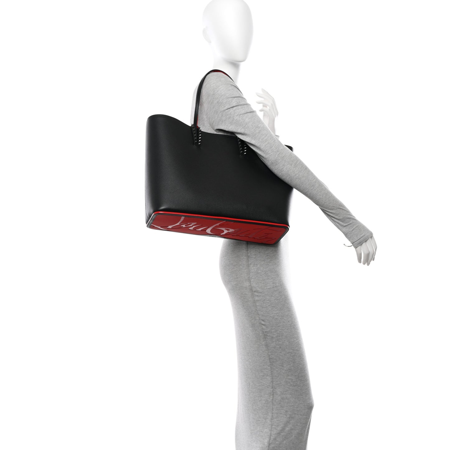 Calfskin Spikes East West Cabata Tote Black