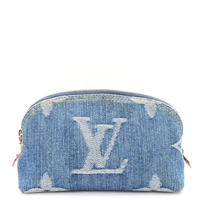 Louis Vuitton Denim Giant Monogram Pochette Cosmetique PM Denim Blue 1 of 6