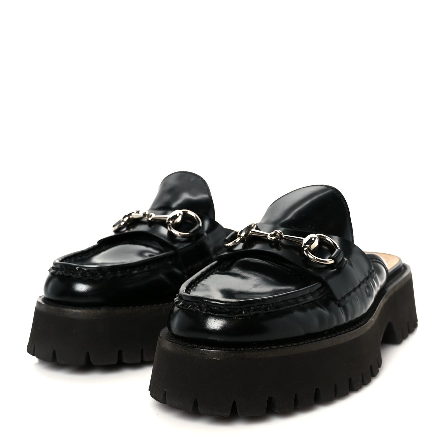 Magnum Calfskin Womens Horsebit Platform Mules 35.5 Black