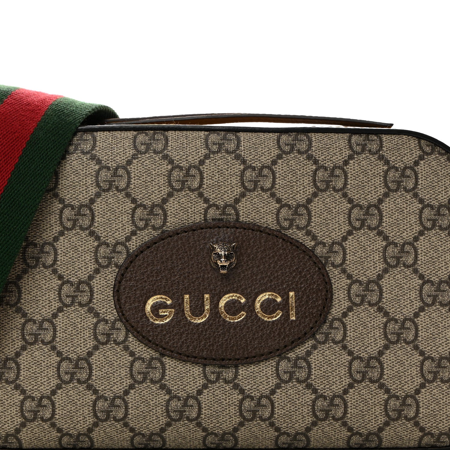 Gucci GG Supreme Monogram Web Neo Vintage Shoulder Bag Beige New Acero Crop 8 of 10