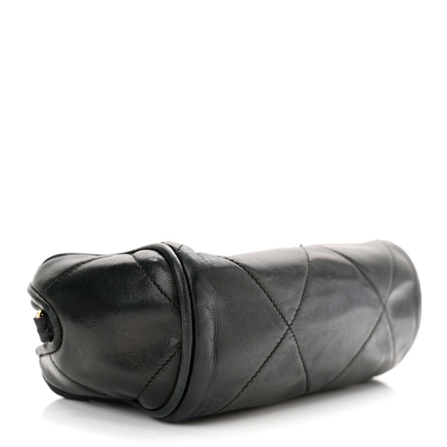 Lambskin Quilted Small Tassel Camera Case Black