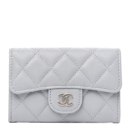 Chanel Caviar Quilted Flap Card Holder Wallet Grey 1 of 4