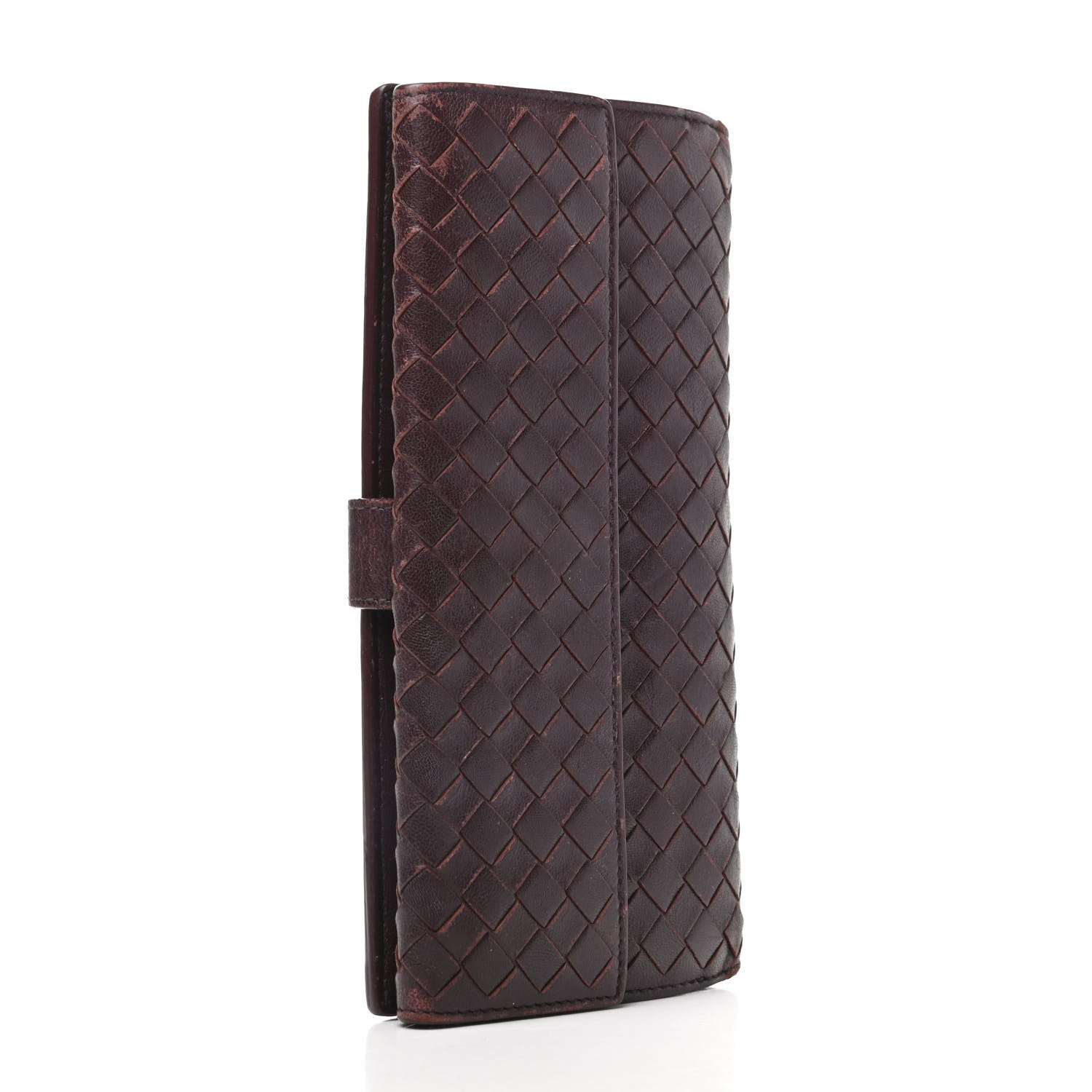 Bottega Veneta Nappa Intrecciato Continental Snap Wallet Ebano 3 of 9