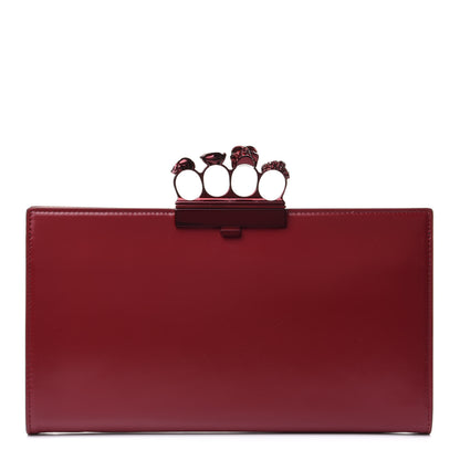 Alexander McQueen Calfskin Knuckle Flat Clutch Oxblood 1 of 10