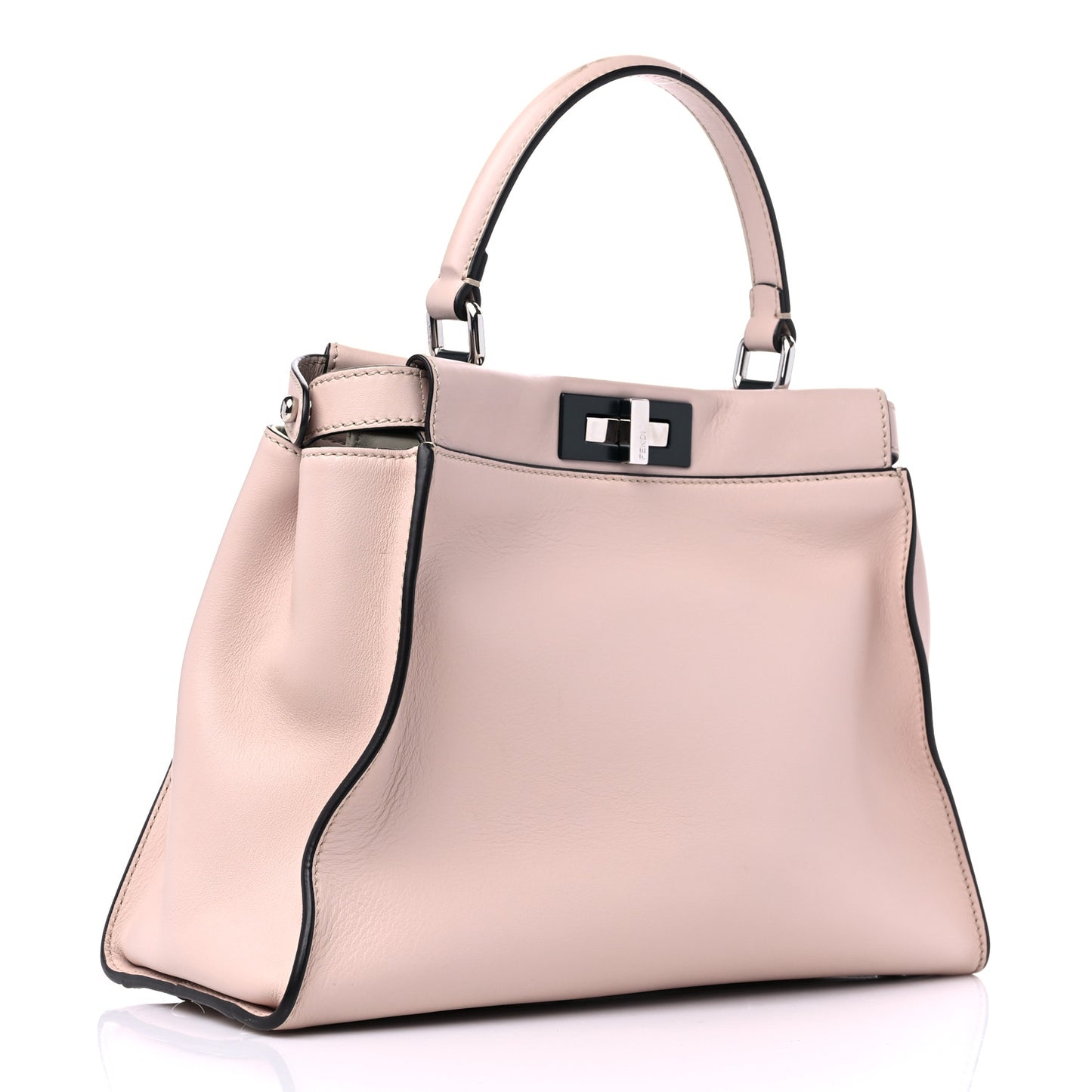 Vitello Seta Shiny Nappa Medium Peekaboo Iconic Satchel Soap Opale