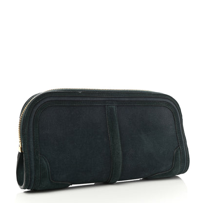 Burberry Prorsum Grainy Nubuck Alma Owl Clutch Indigo Green 3 of 12