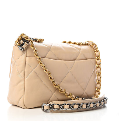 Chanel Lambskin Quilted Medium 19 Flap Beige 2 of 10