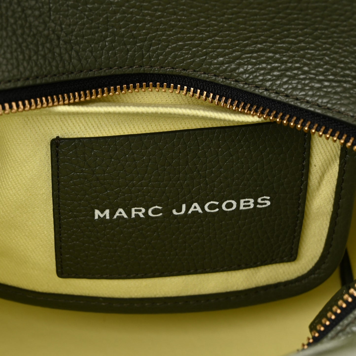 Grained Calfskin Small The Tote Bag Bronze Green
