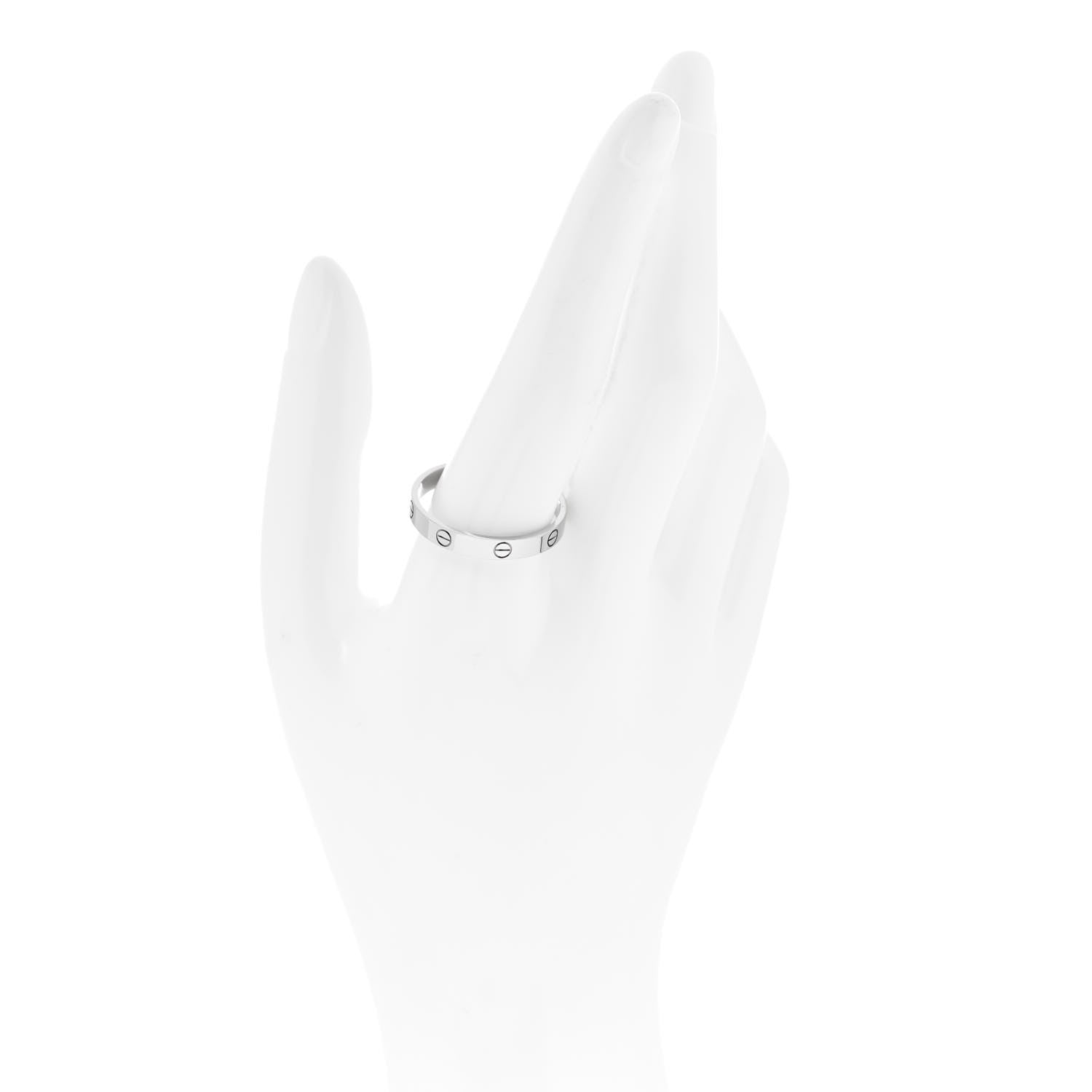 Cartier 18K White Gold 3.5mm LOVE Wedding Band Ring 69 12.75 2 of 4