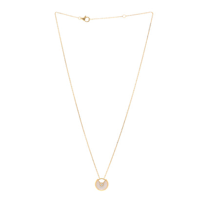 Cartier 18K Yellow Gold Diamond Mother of Pearl XS Amulette de Cartier Pendant Necklace 3 of 5