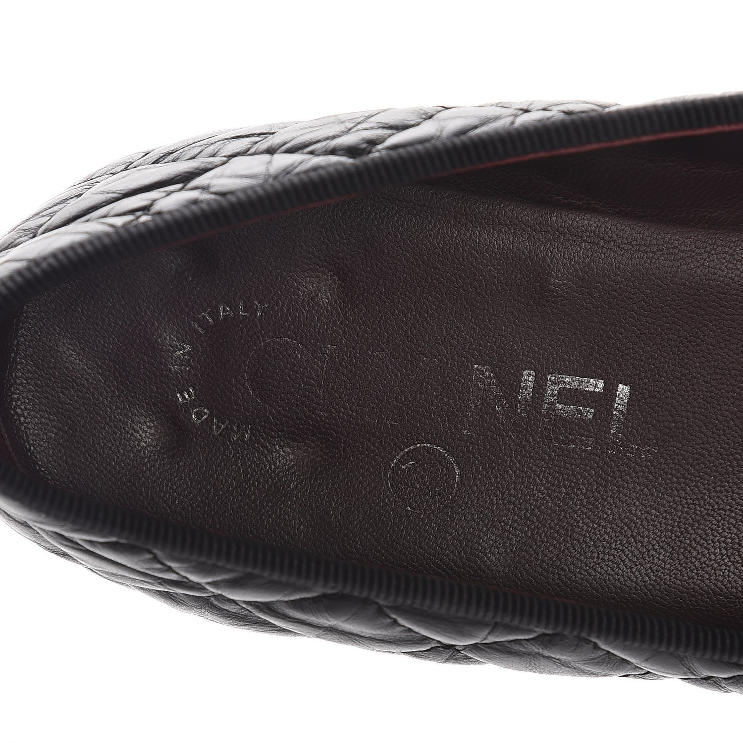 Chanel Aged Calfskin Quilted Cap Toe Ballerina Flats 37 Black 9 of 11