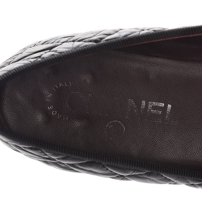 Chanel Aged Calfskin Quilted Cap Toe Ballerina Flats 37 Black 9 of 11