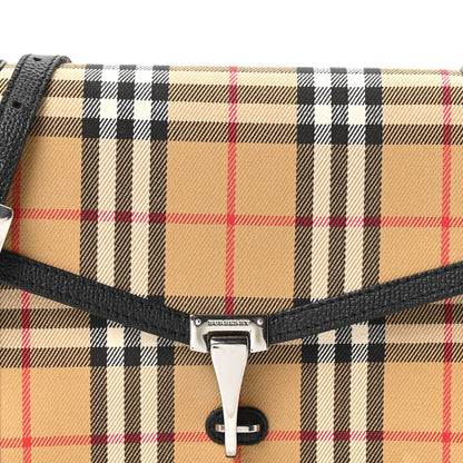 Burberry Grainy Calfskin Vintage Check Small Macken Crossbody Bag Black 8 of 10