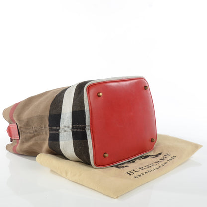 Burberry Canvas Mega Check Medium Ashby Hobo Cadmium Red 5 of 10