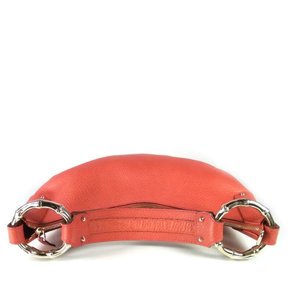 Gucci Leather Bamboo Ring Hobo Coral 5 of 10
