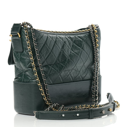 Chanel Aged Calfskin Quilted Medium Gabrielle Hobo Dark Green 3 of 10