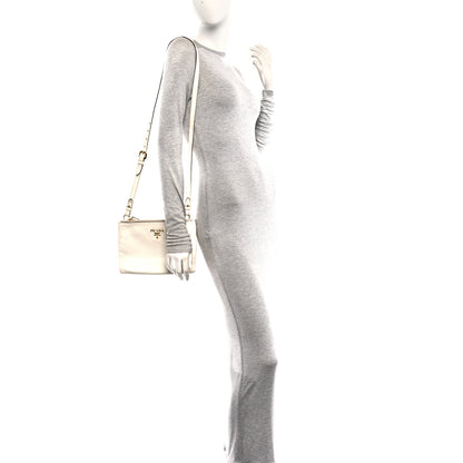 Prada Vitello Phenix Double Zip Crossbody Bag White 2 of 11
