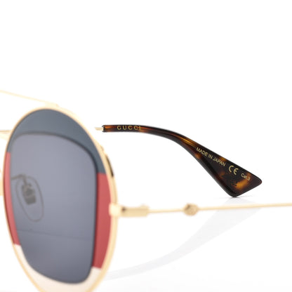 Gucci Round Frame Sylvie Web Sunglasses GG0105S Gold 5 of 9