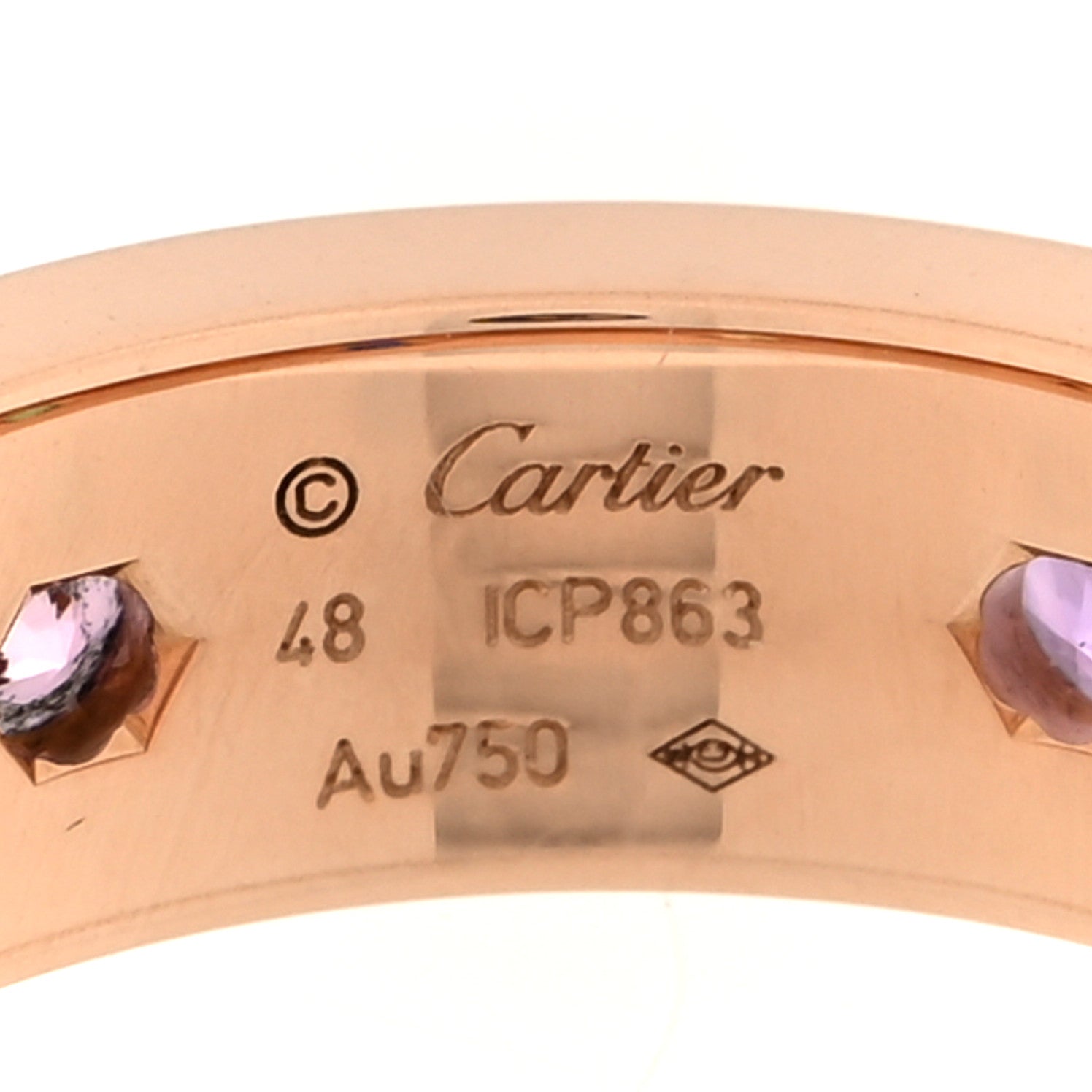Cartier 18K Pink Gold Sapphire Garnet Amethyst 5.5mm LOVE Ring 48 4.5 4 of 4