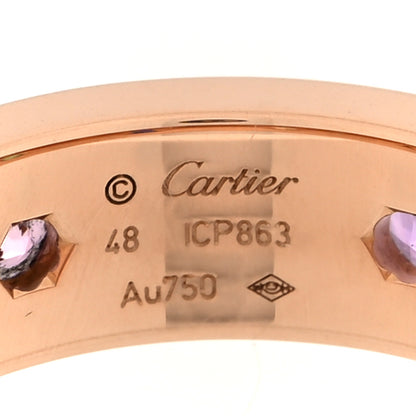 Cartier 18K Pink Gold Sapphire Garnet Amethyst 5.5mm LOVE Ring 48 4.5 4 of 4