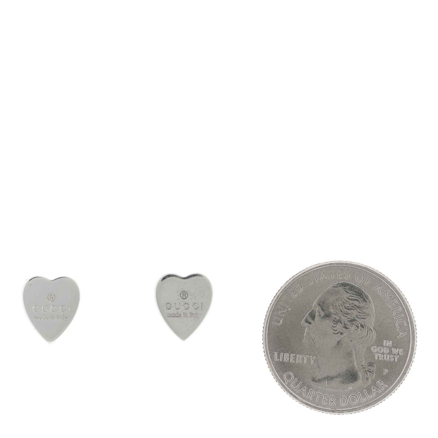 Sterling Silver Trademark Heart Stud Earrings