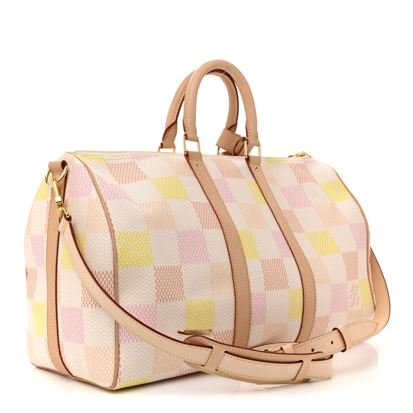 Calfskin Damier Keepall Bandouliere 45 Peach