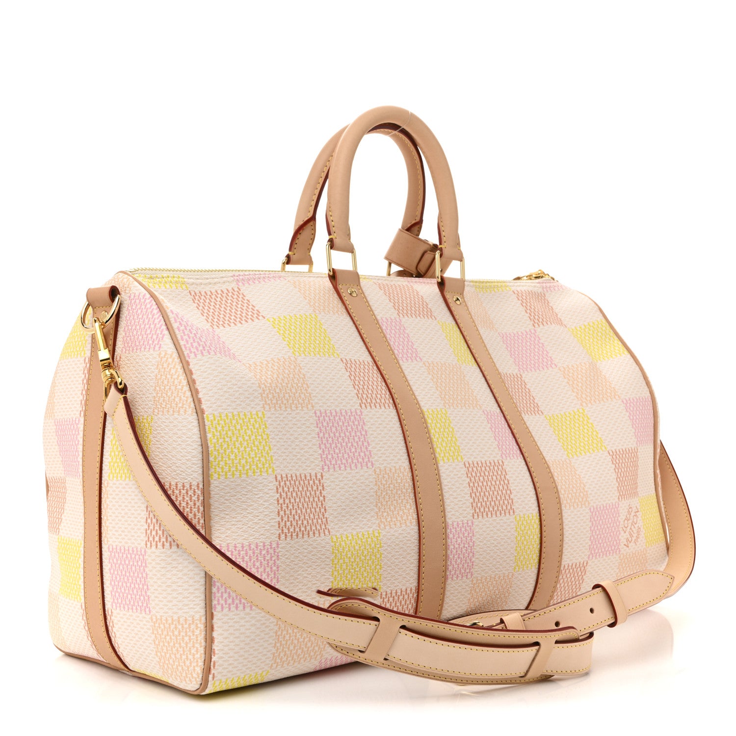 Louis Vuitton Calfskin Damier Keepall Bandouliere 45 Peach 2 of 10
