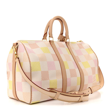 Louis Vuitton Calfskin Damier Keepall Bandouliere 45 Peach 2 of 10