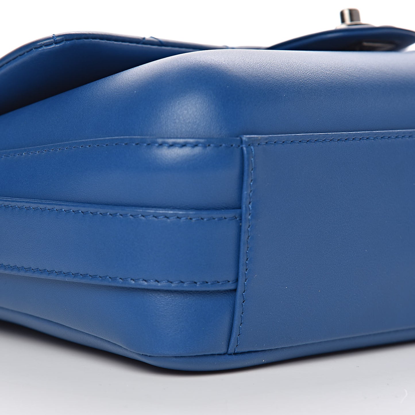 Calfskin Quilted Large Rock My Shoulder Flap Blue