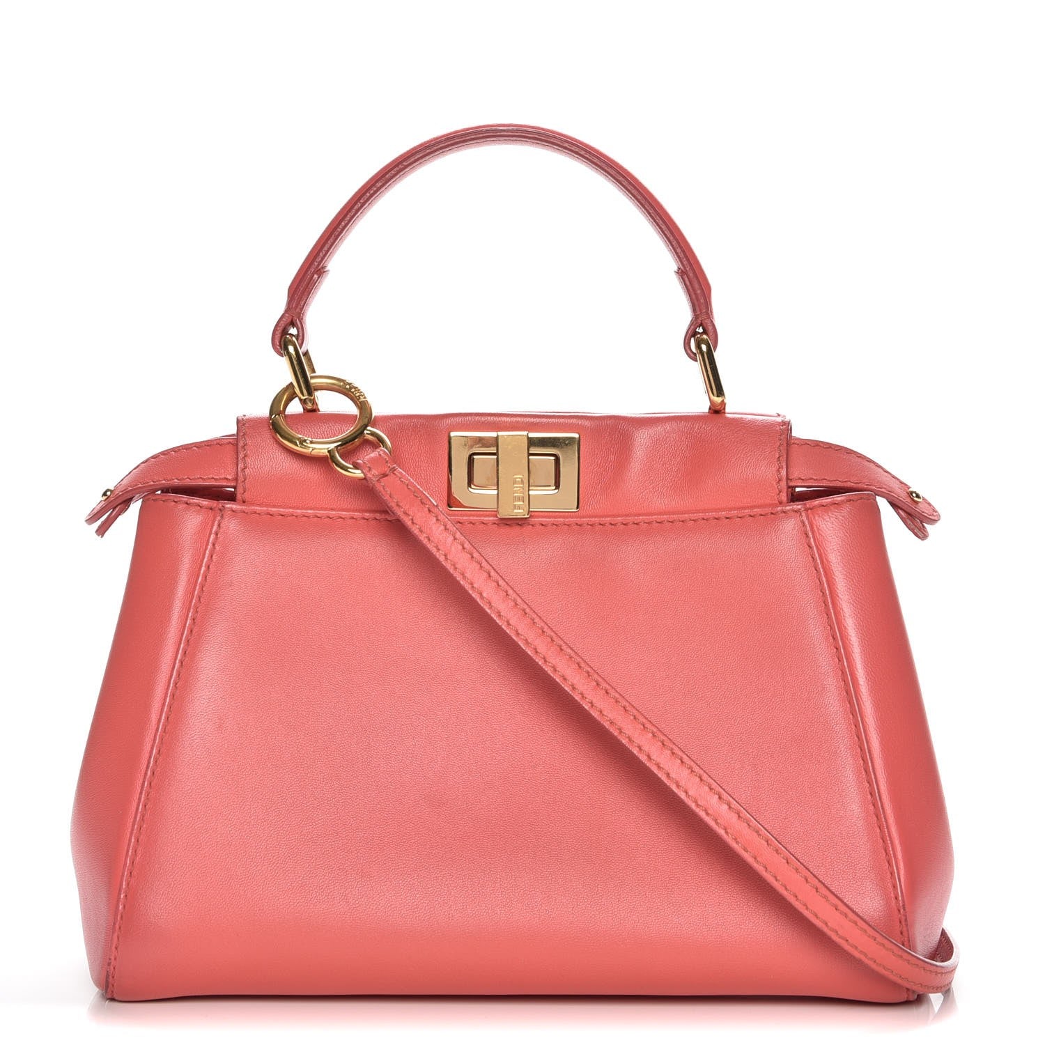 Fendi Nappa Mini Peekaboo Iconic Satchel Rosa Exstasy 1 of 11